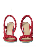 KYLETHOMASW  -  European and American Summer Women's Coarse High-heeled Woven Sandals Fashion Runway Plus Women's Sandals