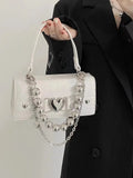 KYLETHOMASW  -  Heart Chain Tote Hand Bag Crossbady Bolsos Mujer 2025 New Simple All-match Sac Femme Small Square Bolso Teenage Girls Bolsas