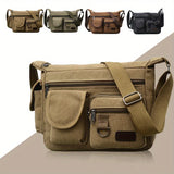 KYLETHOMASW  -  Men High Grade Crossbody Bag Dual Pocket Canvas Shoulder Bag Lightweight Travel Backpack Casual Daily Sling Bag