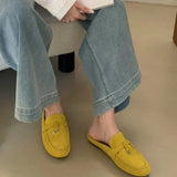KYLETHOMASW  -  Summer New Style Slippers 2025 Fashion Elegant Versatile Trend Soft Soled Women Slippers Cow Leather Mules Slippers Lady Sandals
