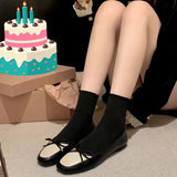 KYLETHOMASW  -  Retro Square Toe Bow Brand Low Heel Pumps Women Fashion Mixed Colors Flats Comfortable Shallow Moccasin Loafers Zapatos De Mujer