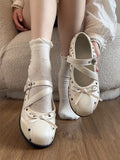 KYLETHOMASW  -  Mary Jane Ballet Flat Shoes Women's Thick Heel Internal Heightening Summer Fashionable All-Match Buckle Strap Match Skirts
