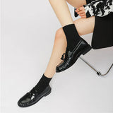 KYLETHOMASW  -  Patent Leather Tassel Design Women Loafers Luxury Square Heel Flat Shoes Comfortable College Style Women Shoes Zapatos De Mujer