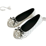 KYLETHOMASW  -  Polka Dot Mary Jane Shoes Women Sweet Ruffle Internal Elevation Shoes Ladies Soft Sole Slip on Daily Comfort Dress Footwear