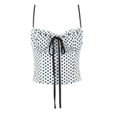 KYLETHOMASW  -  Summer Hot Selling Thin Shoulder Strap Polka Dot Tie Short Cute Vest for Women