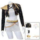 KYLETHOMASW  -  Rumi Cosplay Costume Wig Shoes Black Coat Singing Suit Song-Promotion Costume Women Halloween Party Role Playing Outfit