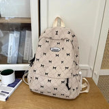 KYLETHOMASW  -  Bow Print Bag School Students Mochila High Capaci Mochilas Mujer Lightweight Backpack Bolsas Feminina Corduroy Bags for Woman