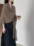 KYLETHOMASW  -  Spring Summer Women's Knitted Thin Scarf Poncho Elegant Wraps Bascis Cloak Stylish Tops