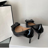 KYLETHOMASW  -  Designer Spring Thin High Heel Women Mary Jane Shoes Butterfly-knot Slip On Shoes Ladies Elegant Stripper Party Dress Pumps