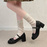 KYLETHOMASW  -  New Spring Thick Heel Women Mary Jane Shoes Concise Shallow Belt Buckle Shoes Ladies Lolita Style Elegant Dress Party Pumps
