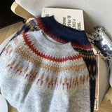 KYLETHOMASW  -  Vintage Sweater Women Harajuku Print Patchwork Knitted Pullovers Winter Knitwears Streetwear Korean Design Casual Jumpers