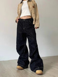 Kylethomasw Y2k Denim Low Waist Jeans Women Harajuku Wide Leg Baggy Pants High Street Oversize American Retro Cargo Trousers Grunge