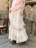 KYLETHOMASW  -    White Cake Skirts Women Fashion Vacation Sweet 2024 Loose All Match Casual Gentle Office Lady Daily Chic Summer