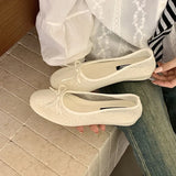 KYLETHOMASW  -  Fashion Lace Butterfly-Knot Women Flats Slip On Shoes Luxury Female Shallow Footwear Round Toe Ballet Flats Ladies Shoes Summer