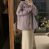 KYLETHOMASW  -  Hoodies Women Sweet Preppy Style Autumn Winter Loose Outwear Single Breasted Flowers Vintage Sweatshirt Female Jackets