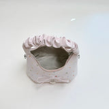 KYLETHOMASW  -  Women Cute Colorful Polka Dot Hobo Bag Ruched Handle Small PU Leather Chain Crossbody Purse with Bow Charm New Handbags