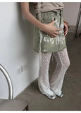 KYLETHOMASW  -  Designed Lace Mesh Pants Summer Thin Versatile Straight Pants High-waisted Hollow Floor-length Flared Trousers