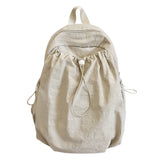 KYLETHOMASW  -  Women's Drawstring Ruched Lightweight Backpack Minimalist Casual Aesthetic Daily Simple Solid Color School Bag New Trend