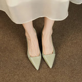 KYLETHOMASW  -  Spring Autumn New Splicing Shallow Mouth Single Shoes Women French Pointed Toe Temperament High Heels
