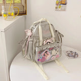 KYLETHOMASW  -  Bow Ita Bag Detachable Transparent Pockets Mochilas Mujer Student Versatile Mochila High Capacity Backpack Bolsa Feminina