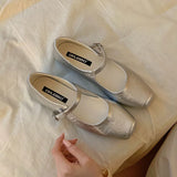 KYLETHOMASW  -  New Fashion Buckle Strap Women Mary Janes Flats Shoes Ballet Flats Female Soft Footwear Square Toe Ladies Shallow Shoes