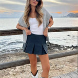 KYLETHOMASW  -  Vintage Clothes Black Mini Skirts Women Ruffle Pleated Sexy Short Skirts Female Korean Fashion Summer Skirts For Women