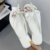 KYLETHOMASW  -  New Summer Design Camouflage Flower Low Flat Heels Women Slippers Clip Toe Casual Outdoors Beach Flip Flops Shoes