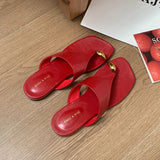 KYLETHOMASW  -  Luxury Summer Beach Female Slides Ladies Flats Slippers Shoes Fashion Metal Women Flats Slippers Shoes Sandals Flip flops