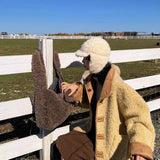 KYLETHOMASW  -  High-capacity Kawaii Grunge Underarm Bag All Match Lamb Wool Y2k Aesthetic Shoulder Handbags Fashion Streetwear Top-Handle Bags