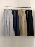 KYLETHOMASW  -  Korean Chic 2025 Spring Women New French Age Reduced Elastic Waist Drawstring Large Pocket Versatile Loose Casual Pants