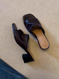 KYLETHOMASW  -  Elegant Women's Sandals High Heels Slippers Summer Woman Shoes 2025 Brand Chunky Dress Open Toe Shoes Fashion Flip Flops Slides