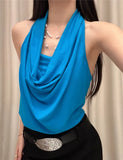KYLETHOMASW  -  Sexy Knitted Backless Vest Women's Summer Design Unique Knot Exposure Back Outerwear Cotton Polyester Blend Breathable
