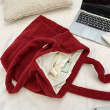 KYLETHOMASW  -  Streetwear Fluffy Y2k Aesthetic Women's Handbags Sweet Kawaii Pocket Shoulder Bags Fashion All Match Shopping Underarm Bag