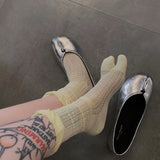 KYLETHOMASW  -  Comfortable Soft Breathable Cotton Summer Thin Split Toe Woman Mesh Socks Ice Cream Candy Color Two-Toed Japanese Tabi Sox