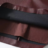 KYLETHOMASW  -  Winter French Minimalist Burgundy Leather Skirt With High Waist Zippers Straight Leg Mini Skirts Womens
