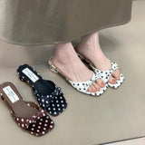 KYLETHOMASW  -  Summer Open Toe Women Slippers Polka Dot Designer Fashion Low Heel Dress Shoes Ladies Outdoor Elegance Slippers Women 8923