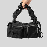 Kylethomasw Nylon Women Shoulder Crossbody Bag Drawstring Fold Cloud Pack Fashion Axillary Bags Multiple Pockets Female Handbag Bolsa Femini