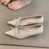 KYLETHOMASW  -  Sexy Pointed Toe Pumps Women Fashion Single Shoes Bowknot Patent Leather Office Shallow Elegant Brand High Heels Women Tacones