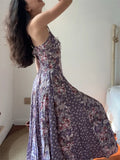 KYLETHOMASW  -  Cotton Rayon Floral Printed Strappy Dresses Women Robe Summer Casual Sexy Sleeveless Long Strap Dress Boho Beach Party Vestidos