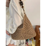 KYLETHOMASW  -  Ethnic Style Grass Woven Bag for Women 2025 New Summer Fashion Large Capacity Tote Beach Bags