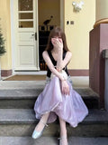 KYLETHOMASW  -  Light Purple Women's A-Line Skirt Fluffy Half-length Summer plus Size 300 Pounds Loose Slimming Korean Style Commute Pure Color