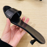 Kylethomasw Summer Square Low Heel Women Sandals New Round Head Sexy Banquet Backless Dress Party Slides Women Pumps Zapatos De Mujer