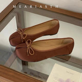 KYLETHOMASW  -  Novelty satins Leather bowknot Split Toe flat shoes woman mary janes Japanese trotters flats Tabi ninja loafers women Moccasins
