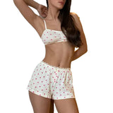 KYLETHOMASW  -  Spring and summer new products European and American style knitted floral jacquard underwear shorts comfortable pajamas two-piec