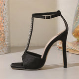 KYLETHOMASW  -  Sexy Thin High Heels  Crystal Diamond Women Sandals Fashion Buckle Strap Female Shoes Summer Party Dress Pumps