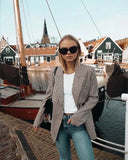 KYLETHOMASW  -  England Double Breasted Casual Blazer Mujer Women Blazers Ins Fashion Blogger Retro Plaid Blazer WomenAnd Jackets