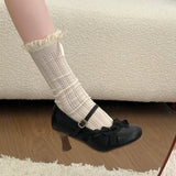 KYLETHOMASW  -  Women's High Heel Shoes 2026 New Lolita Style Women's Mary Jane Shoes Fashion Elegant Bowknot Party Wedding Ladies Dress Shoes