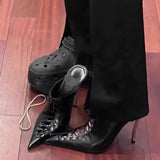 KTLETHOMASW  -  New Summer Cross-Strap Pointed Toe Sandals Women Fashion Sexy Stiletto High Heels Women Shoes Slippers sandalias de las mujeres