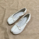 KYLETHOMASW  -  Autumn New Women bowknot Asakuchi Flat Shoes Fashion Split Toe Flats Shoes Women Slip On Casual Loafers Shoes Ballet Shoes