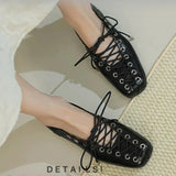 KYLETHOMASW  -  Fashionable Women's ballerina Flat Footwear Spring Summer New Casual Lace-Up round Toe comfortable woman shoes Ladies loafers